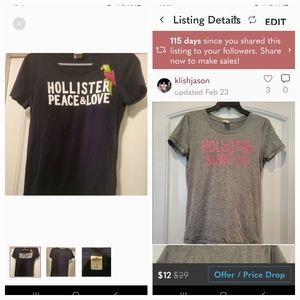 2-Hollister casual t shirt